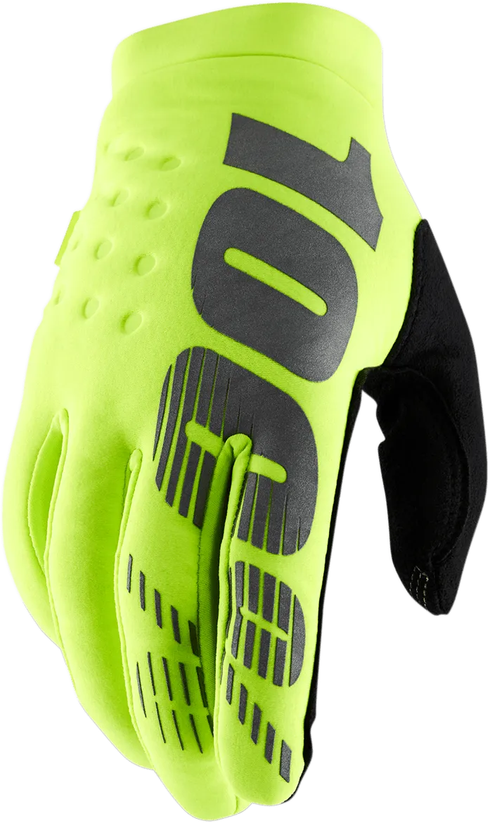 100% Brisker Gloves - Fluo Yellow/Black - Small 10003-00015