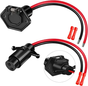 12V 8 Gauge 2 Wires Trolling Motor Plugs and Receptacle Kit Compatible with Minn Kota Marine Boat, Male and Female Trolling Motor Connector Quick Connect Trolling Motors Plugs Socket Set