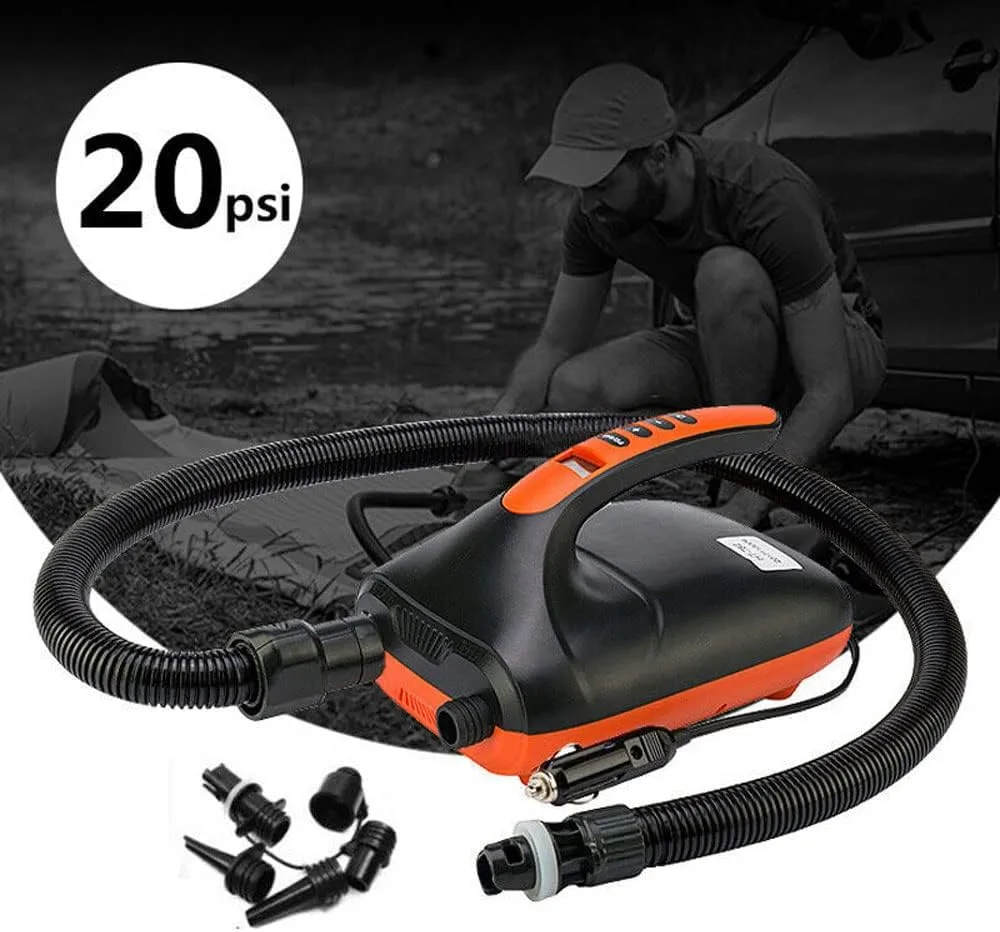 16 PSI Air Pump SUP, High Pressure Electronic Air Pump Auto-Off Inflation Preset Digital Adjustable LCD DC Car Connector for Inflatable Boats,Tent,Stand Up Paddle Boards