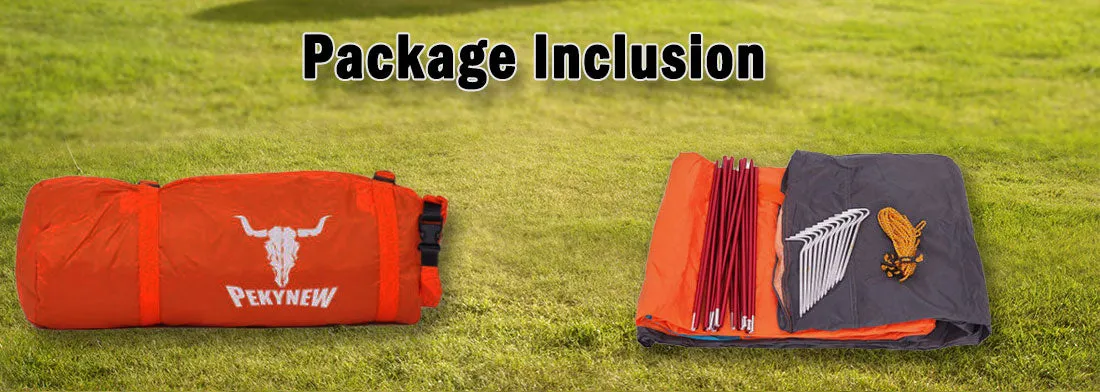 2-Person Portable Camping Tent | Waterproof | Lightweight Hiking Backpacking Shelter | Orange
