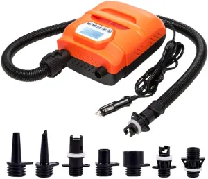 20 PSI Air Pump SUP, High Pressure Electronic Air Pump Inflation & Deflation Dual Stage Auto-Off DC Car Connector for Inflatable Boats,Tent,Stand Up Paddle Boards (Orange)