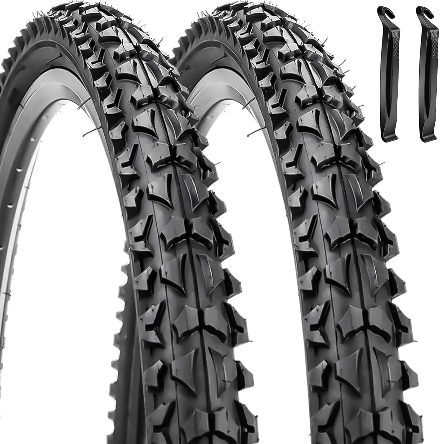 24" Bike Tires 24 X 1.95 Replacement Tires or Inner Tubes AV 32mm Schrader Valve,24 inch Bike Tires Suitable for Mountain Beach Cruiser Bike Replacement Tires & Tubes