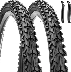 24" Bike Tires 24 X 1.95 Replacement Tires or Inner Tubes AV 32mm Schrader Valve,24 inch Bike Tires Suitable for Mountain Beach Cruiser Bike Replacement Tires & Tubes
