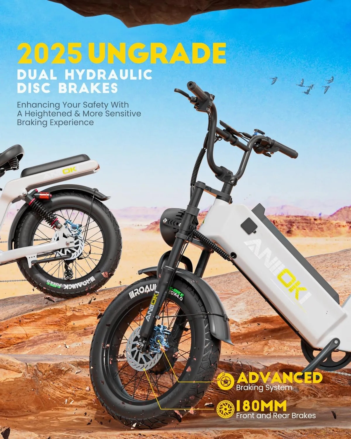 2800W Dual Motor Electric Bike for Adults,2025 Upgraded AQ177 PRO MAX eBike,33MPH 52V 70Ah Electric Bike,200Miles Long Range,20x4 Fat Tire All Terrain Ebikes, Full Suspension E Bike, SHM 7-Speed Gear