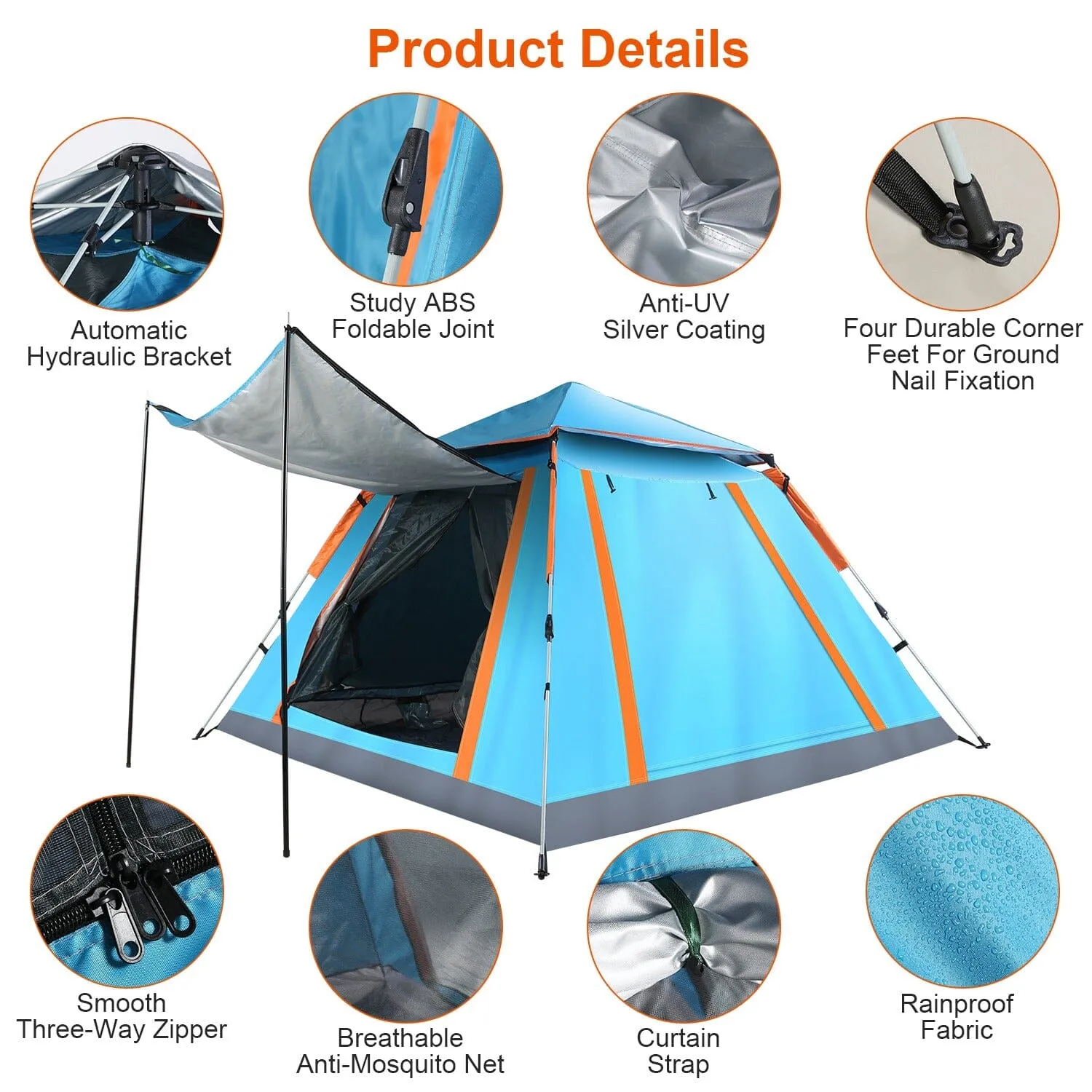 4-5 Person Camping Tent Outdoor Foldable Waterproof Tent