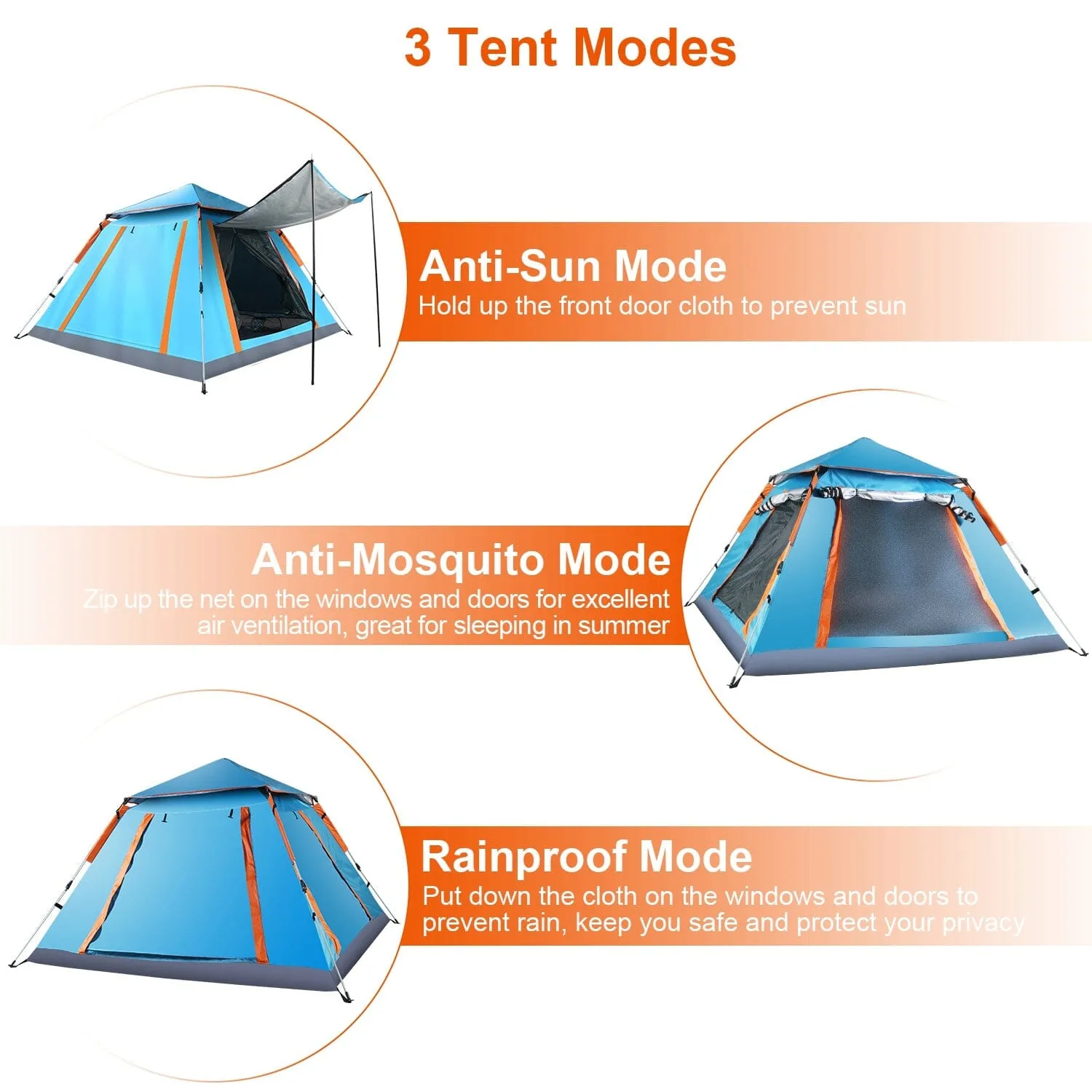 4-5 Person Camping Tent Outdoor Foldable Waterproof Tent