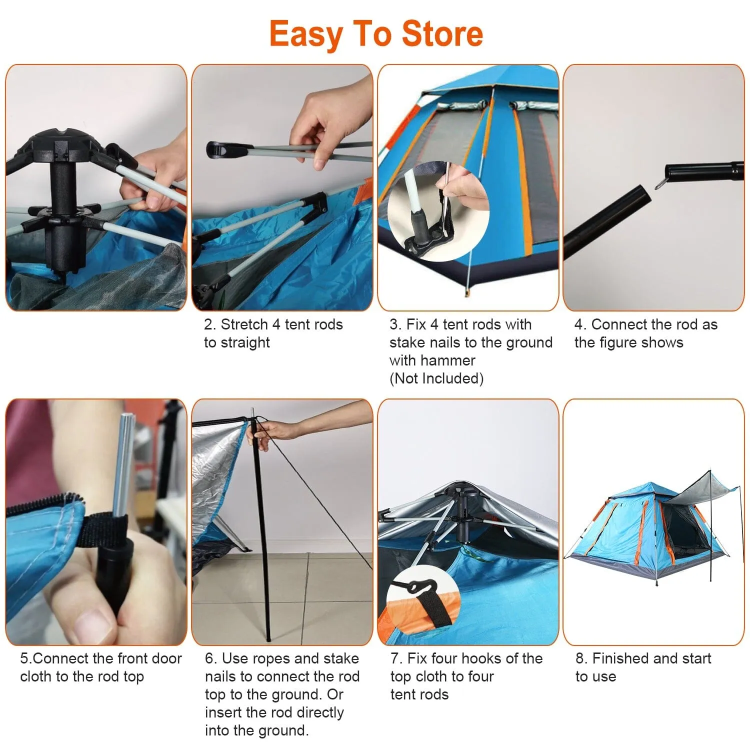 4-5 Person Camping Tent Outdoor Foldable Waterproof Tent