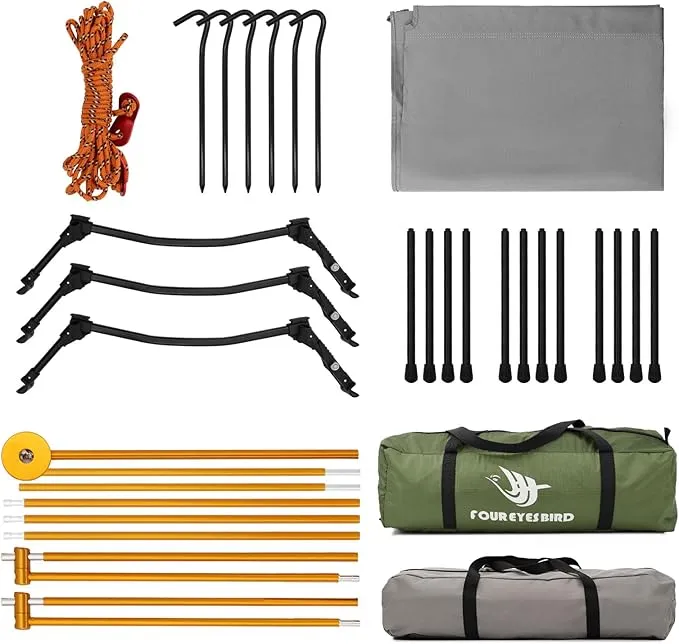 4-in-1 Camping Cot Tent, Foldable Elevated Tent Set for 1 Person to Use, Elevated Camping Bed Tent for Outdoor Hiking, Camping