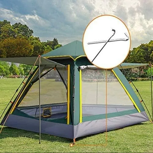 AAGUT Tent Stakes Metal Garden Edging Fence Hooks Yard Camping Stake Heavy Duty Galvanized 9 Inch 6 Gauge Tent Pegs for Tarp, Inflatable, Outdoor Christmas Decorations, 50 Pack