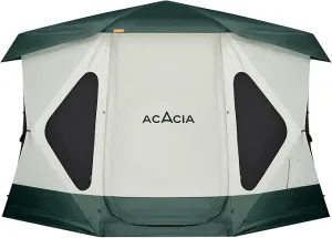 ACACIA Space Camping Tent XL, 4-6 Person Large Family Tent with 6'10'' Height, 2 Doors, 8 Windows, Waterproof Pop Up Easy Setup Hub Tent with Rainfly, Footprint for Car Camping, Glamping, Banyan