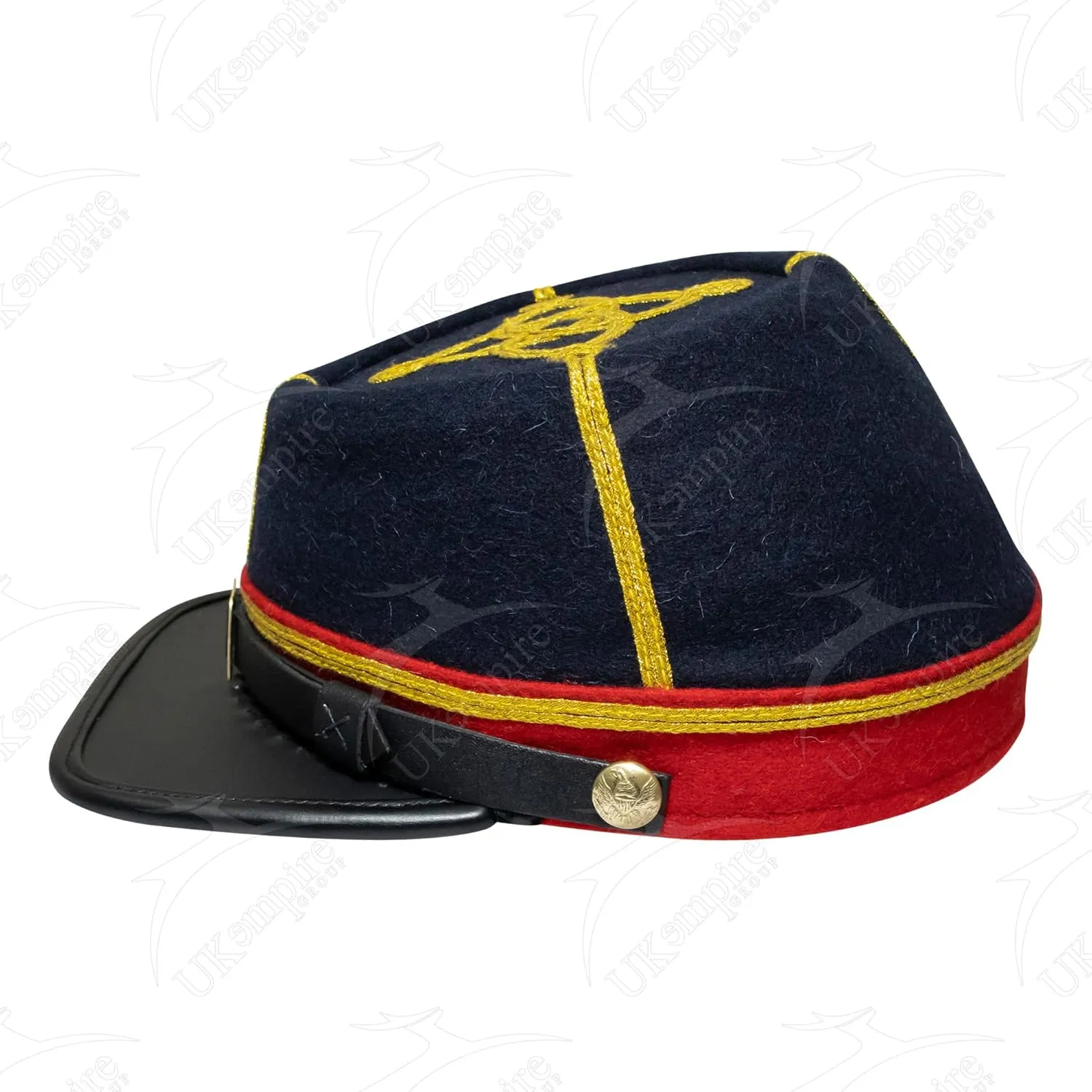 American Civil War CS Officer Captain Kepi Navy Blue Wool Red Band  ACW Reproductions Hat/Cap