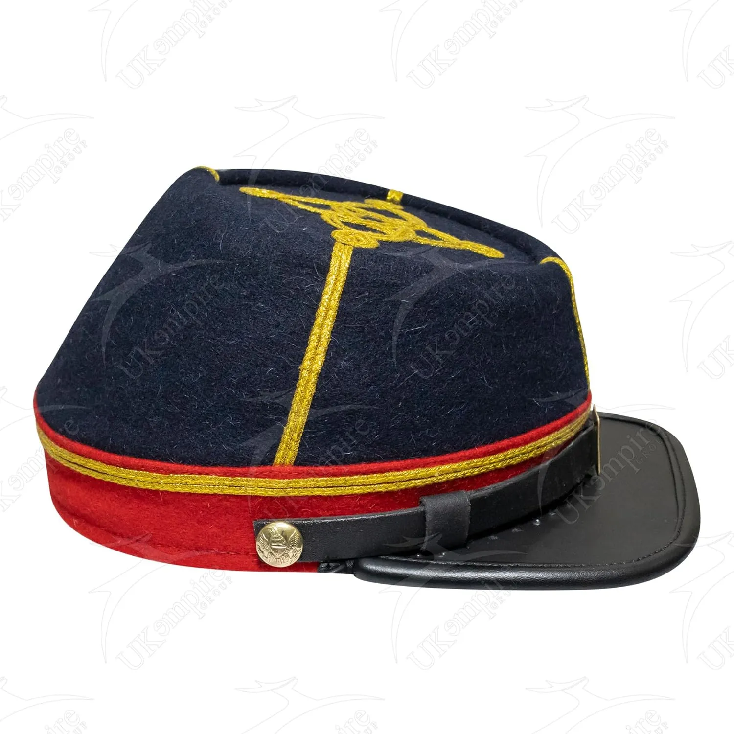 American Civil War CS Officer Captain Kepi Navy Blue Wool Red Band  ACW Reproductions Hat/Cap
