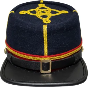 American Civil War CS Officer Captain Kepi Navy Blue Wool Red Band  ACW Reproductions Hat/Cap