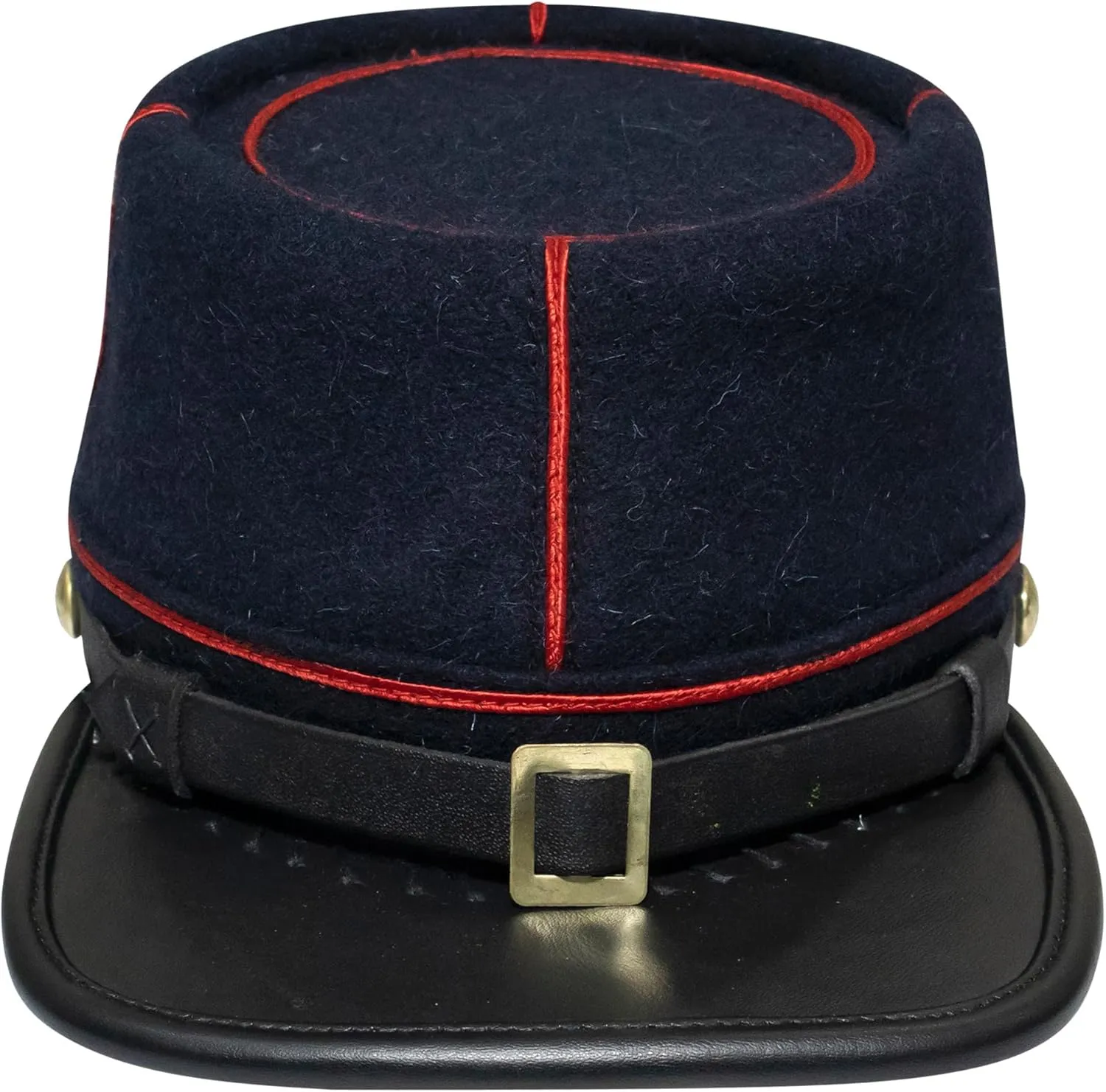American Civil War Officer Union State Militia Artillery Kepi  Navy Blue Wool with Red Braid Hat/Cap
