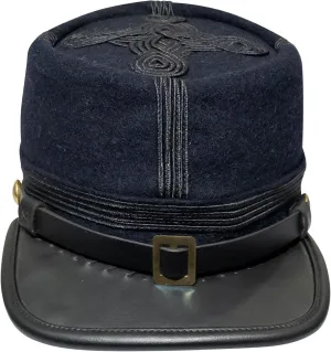 American Civil War Officer Union US General Kepi  Navy Blue Wool with Black Braid Hat/Cap