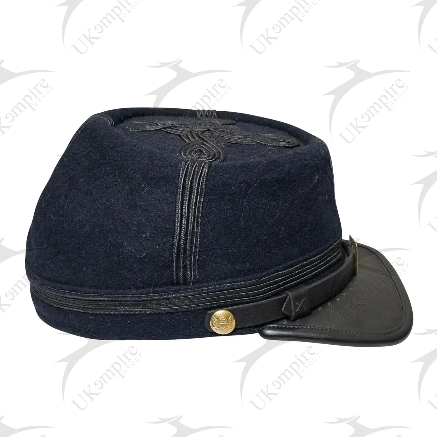 American Civil War Officer Union US General Kepi  Navy Blue Wool with Black Braid Hat/Cap
