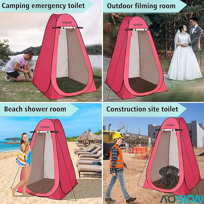 AOSION Privacy Shower Tent,Pop Up Changing Tent,Camp Bathroom Changing Dressing Room,Portable Toilet Tent with Carry Bag for Camping, Beach