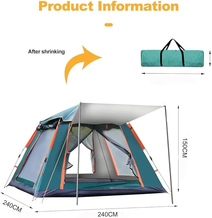 axGear Camping Tent Waterproof Windproof Dome Hiking Tent 5 People Family Easy Setup