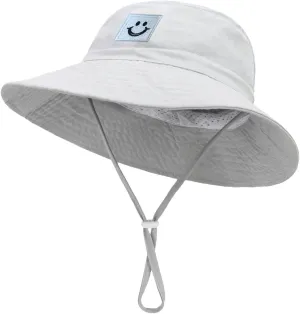 Baby Sun Hat Smiling Face UPF 50  Beach Toddler Bucket Hat for Baby Boys and Girls, Toddler Kids Wide Brim Sun Hats Cap