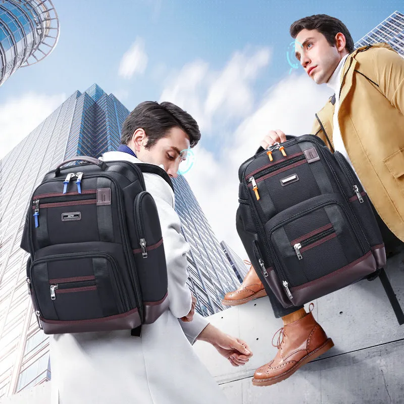Backpack Multi-Pocket Schoolbag  Large Capacity Men's  Multifunctional Oxford Cloth Travel