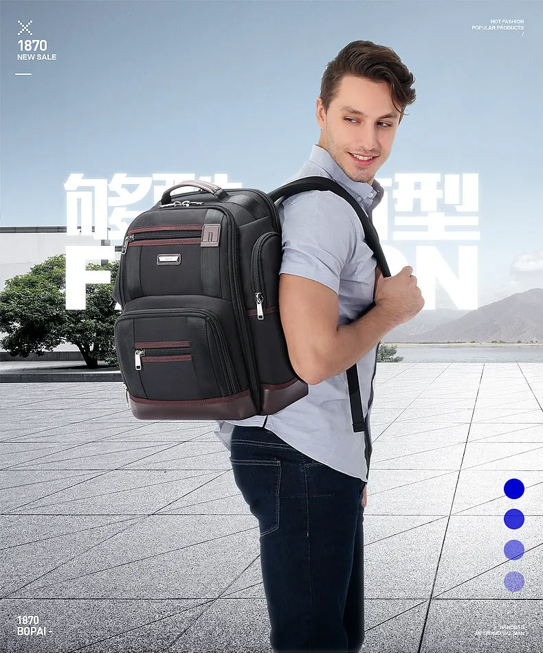 Backpack Multi-Pocket Schoolbag  Large Capacity Men's  Multifunctional Oxford Cloth Travel