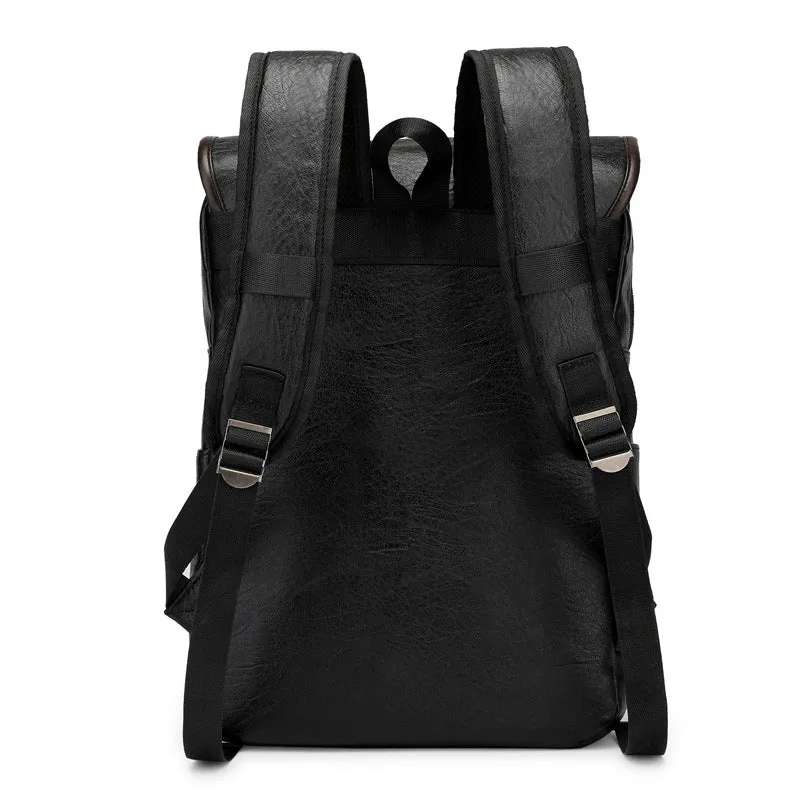 Backpack Retro Men Business Computer  Travel Large Capacity Waterproof Leather shoulder bag