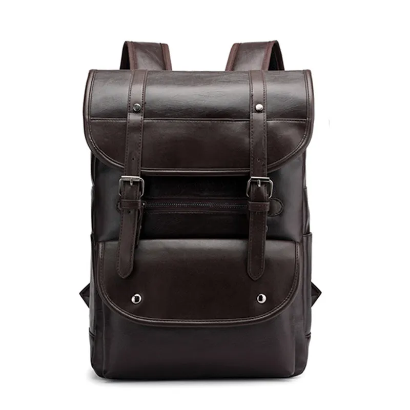 Backpack Retro Men Business Computer  Travel Large Capacity Waterproof Leather shoulder bag