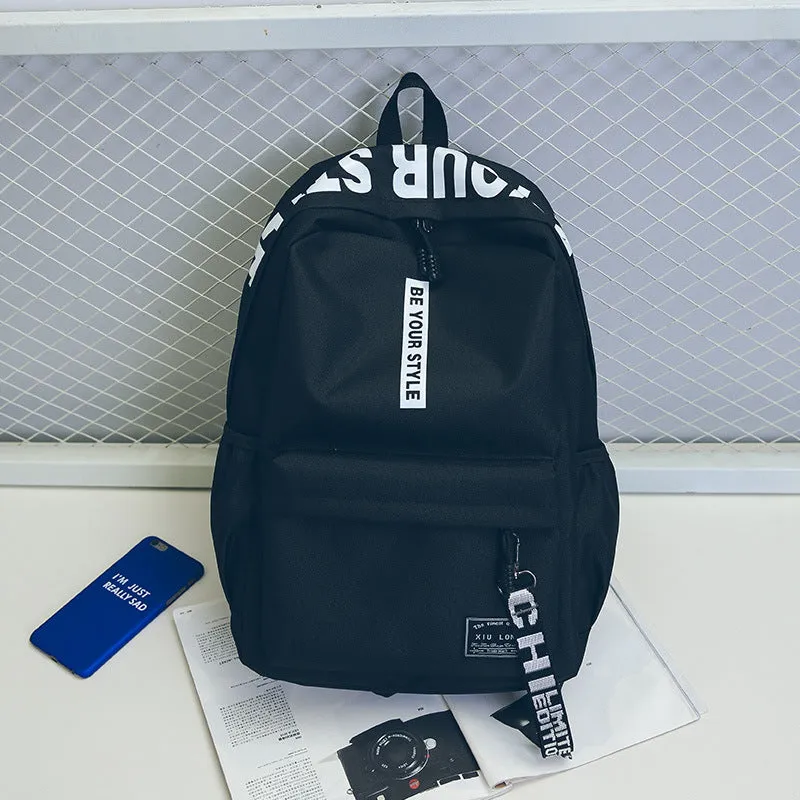 Backpack Word Campus Middle School Students Mori Style Harajuku  Trendy Travel Men Women s shoulder bag