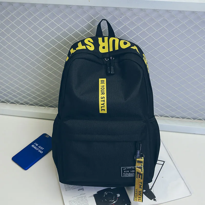 Backpack Word Campus Middle School Students Mori Style Harajuku  Trendy Travel Men Women s shoulder bag