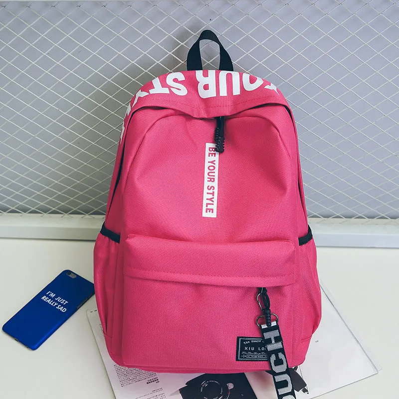 Backpack Word Campus Middle School Students Mori Style Harajuku  Trendy Travel Men Women s shoulder bag