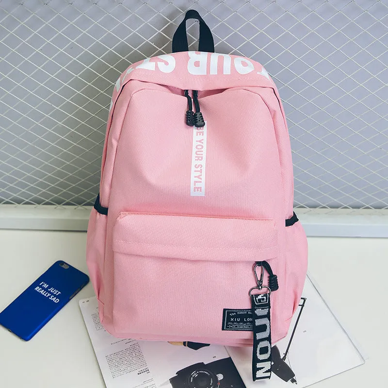 Backpack Word Campus Middle School Students Mori Style Harajuku  Trendy Travel Men Women s shoulder bag