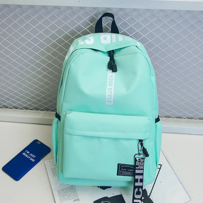 Backpack Word Campus Middle School Students Mori Style Harajuku  Trendy Travel Men Women s shoulder bag