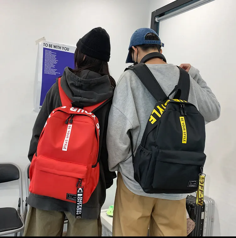 Backpack Word Campus Middle School Students Mori Style Harajuku  Trendy Travel Men Women s shoulder bag