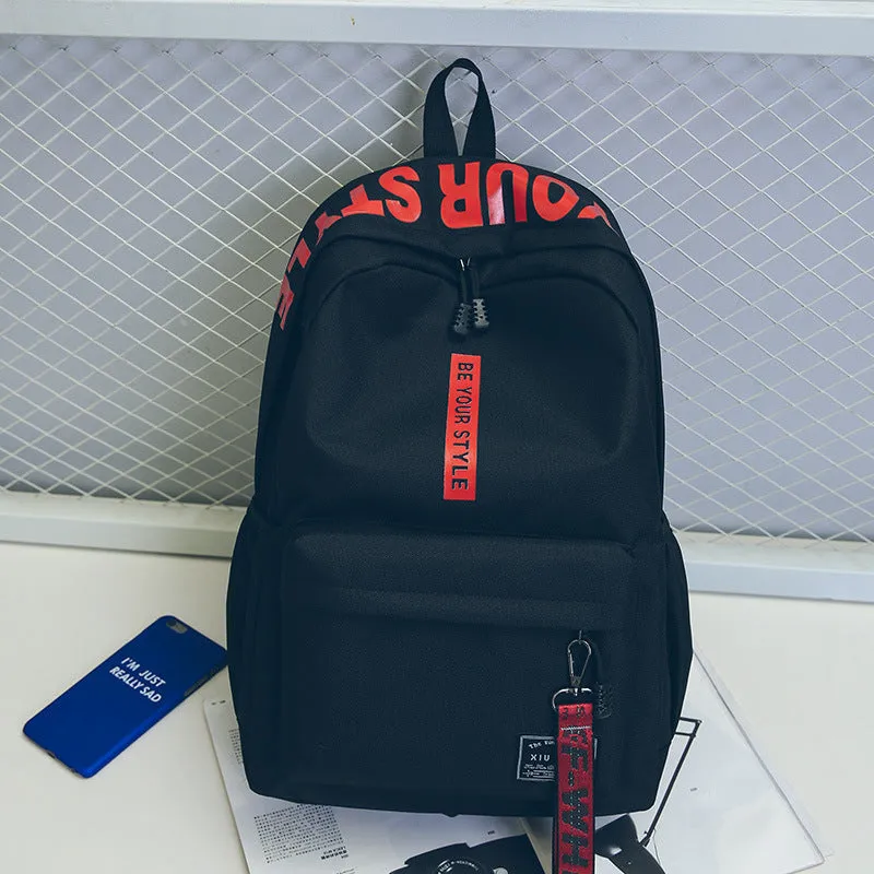 Backpack Word Campus Middle School Students Mori Style Harajuku  Trendy Travel Men Women s shoulder bag