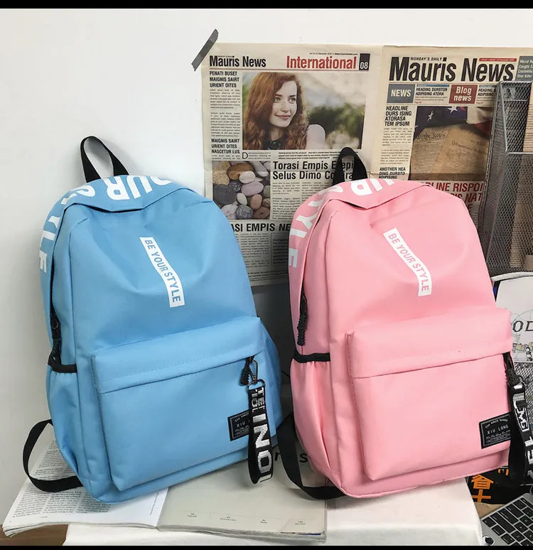 Backpack Word Campus Middle School Students Mori Style Harajuku  Trendy Travel Men Women s shoulder bag