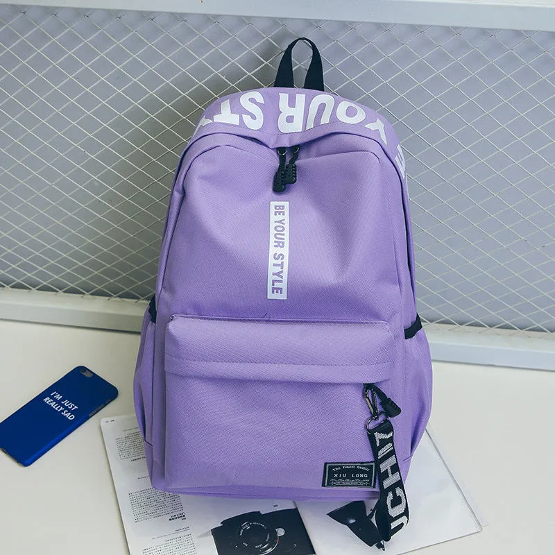 Backpack Word Campus Middle School Students Mori Style Harajuku  Trendy Travel Men Women s shoulder bag