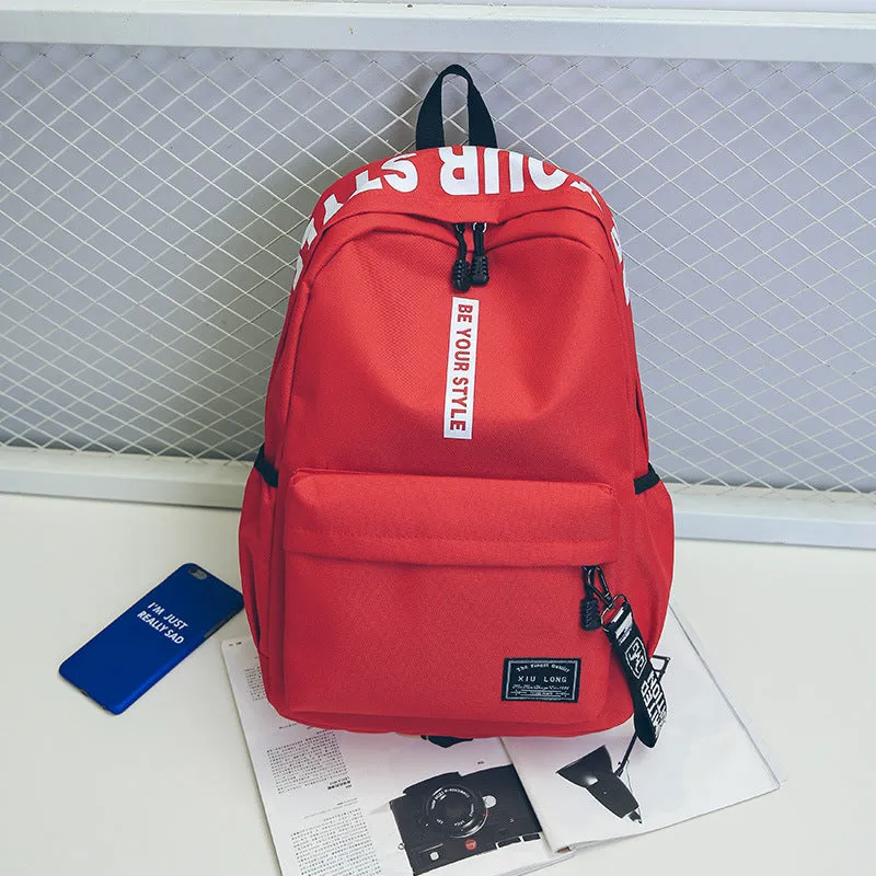 Backpack Word Campus Middle School Students Mori Style Harajuku  Trendy Travel Men Women s shoulder bag