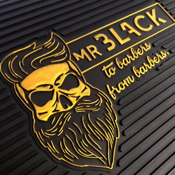 Barber Mr. Black Bearded Skull Tool Mat