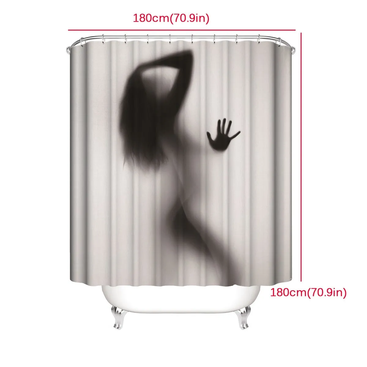 Bathroom Set Waterproof Shower Curtain   Non Slip Bathroom Pedestal Rug   Toilet Lid Cover   Floor Mat Bath Mat