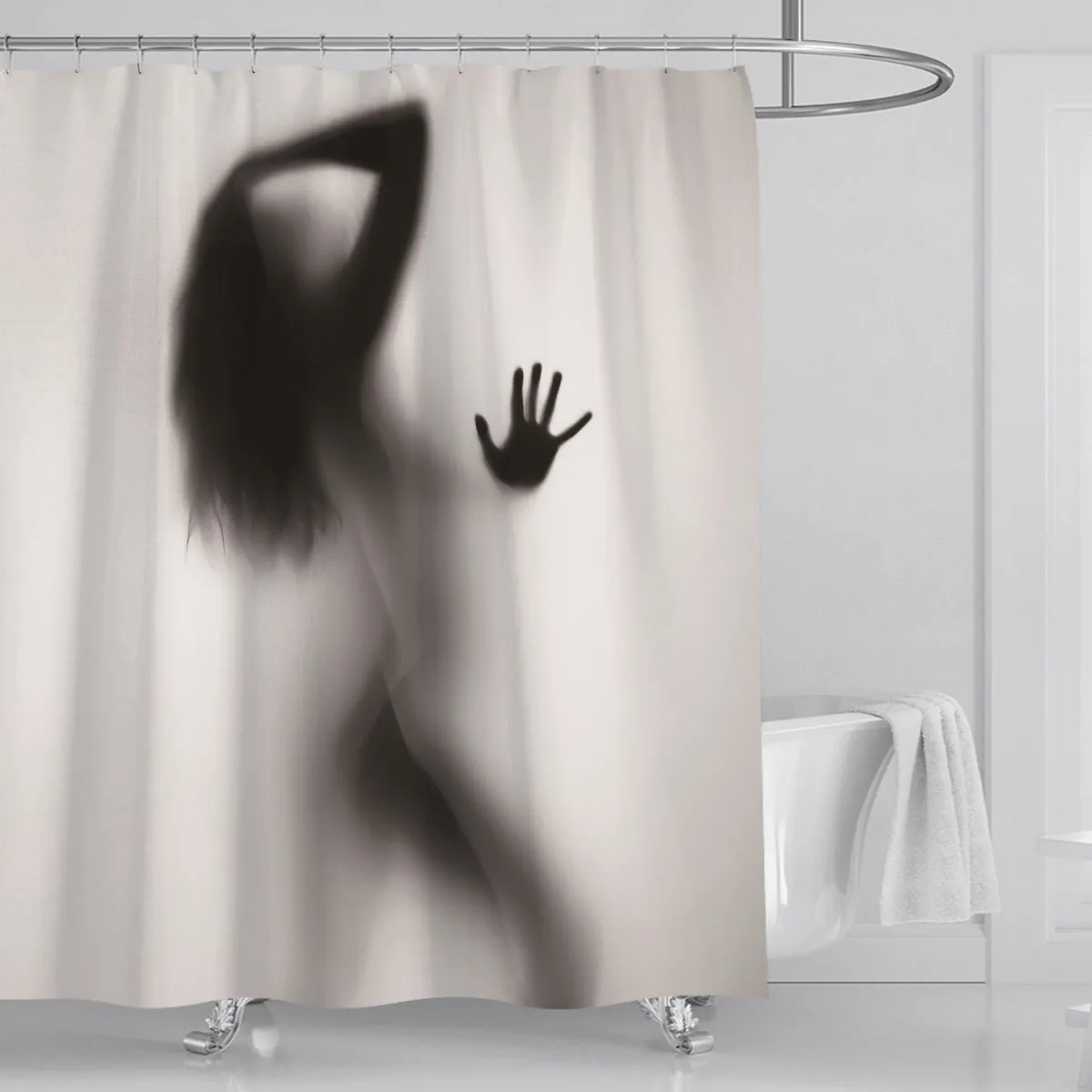 Bathroom Set Waterproof Shower Curtain   Non Slip Bathroom Pedestal Rug   Toilet Lid Cover   Floor Mat Bath Mat