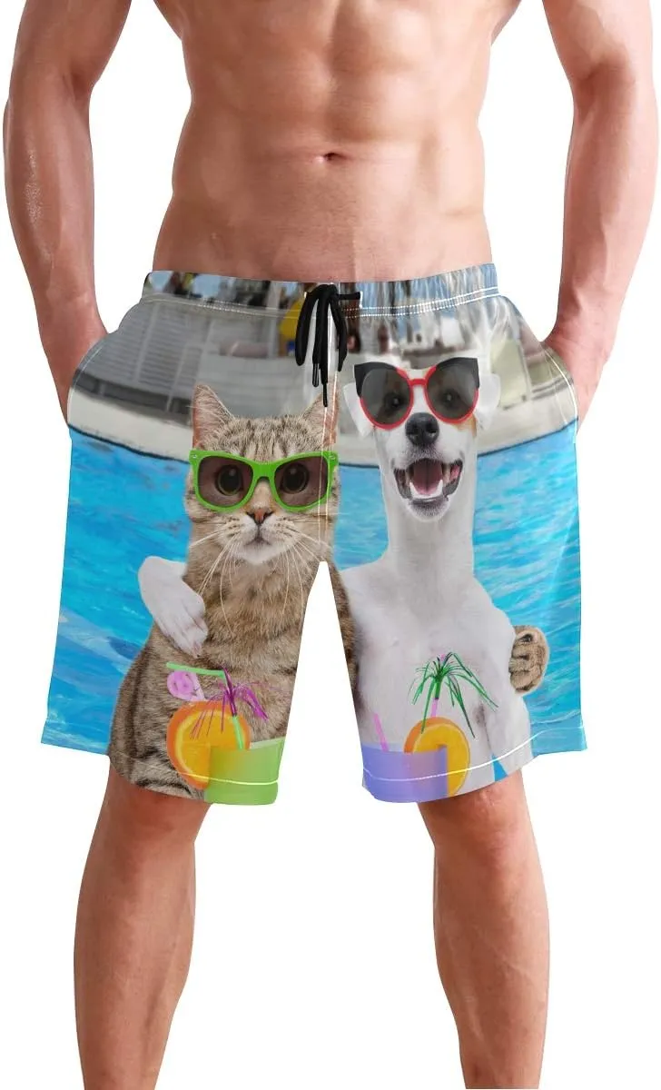 Custom Photo Mens Swim Trunks Personalized Beach Board Shorts Swim Shorts