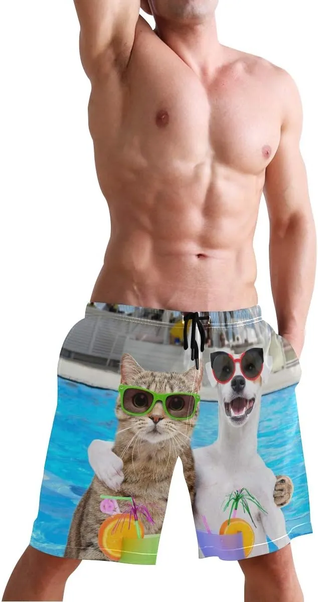 Custom Photo Mens Swim Trunks Personalized Beach Board Shorts Swim Shorts
