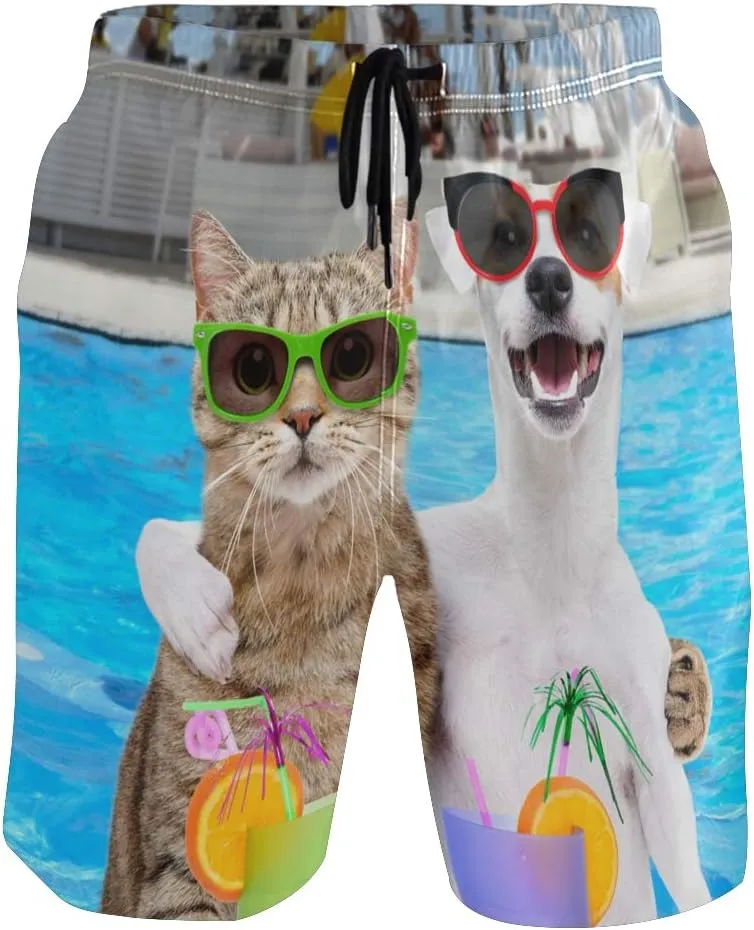 Custom Photo Mens Swim Trunks Personalized Beach Board Shorts Swim Shorts