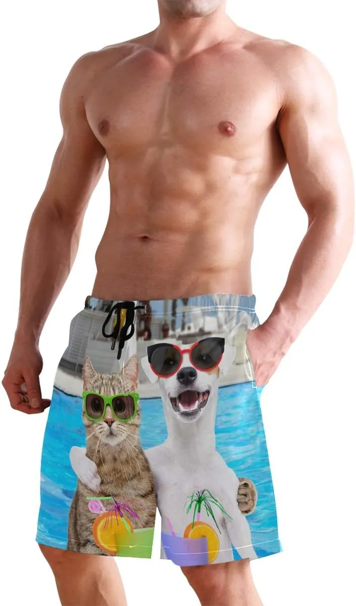 Custom Photo Mens Swim Trunks Personalized Beach Board Shorts Swim Shorts