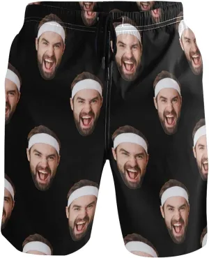 Custom Photo Mens Swim Trunks Personalized Beach Board Shorts Swim Shorts