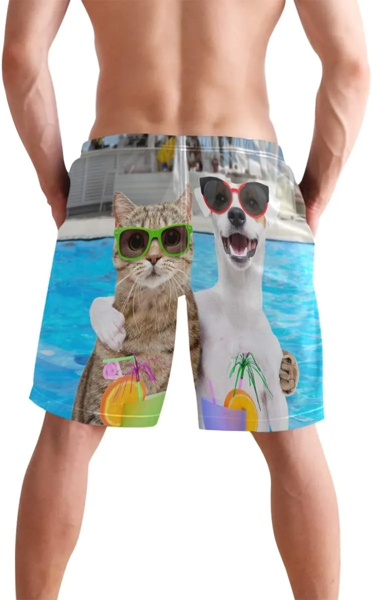 Custom Photo Mens Swim Trunks Personalized Beach Board Shorts Swim Shorts