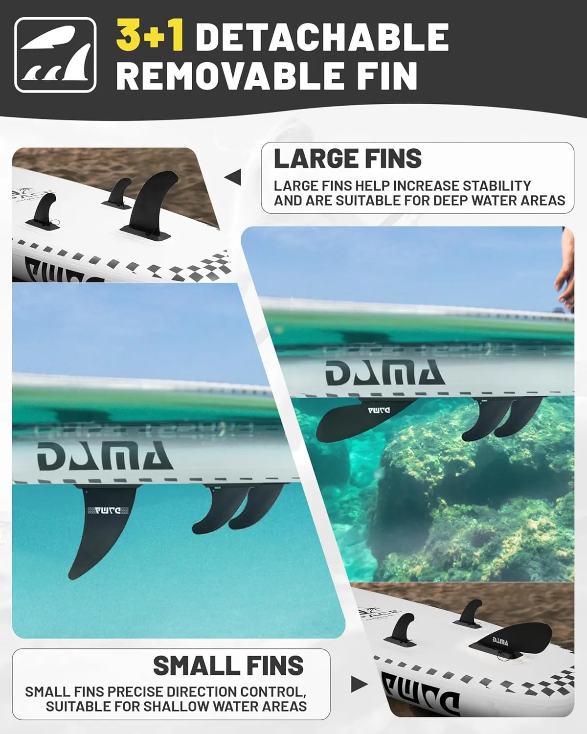 DAMA 11'*34"*6" Inflatable Paddle Board, Paddle Boards for Adults,Sup,Lightweight and Durable, Easy to Inflate, Versatile in Style, Fully Functional, Equipped w/High Grade Accessories.