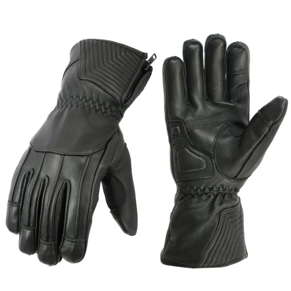 Daniel Smart Men's Insulated Driving Leather Gloves, XS - 3XL, Black