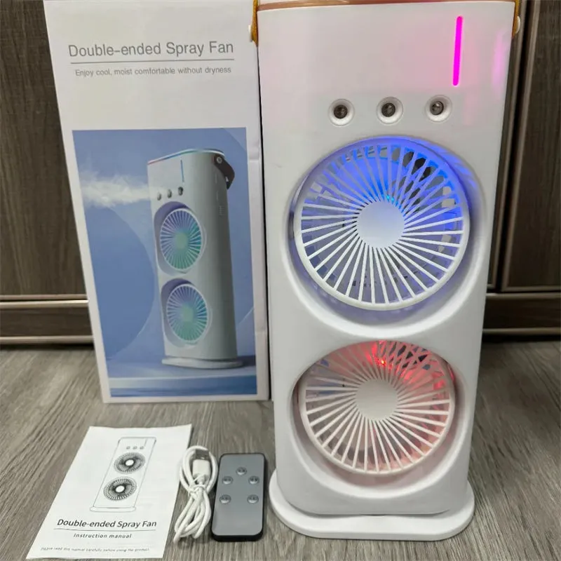 Double-ended Spray Fan Portable Humidifier Fan Air Conditioner Cooler Household Portable