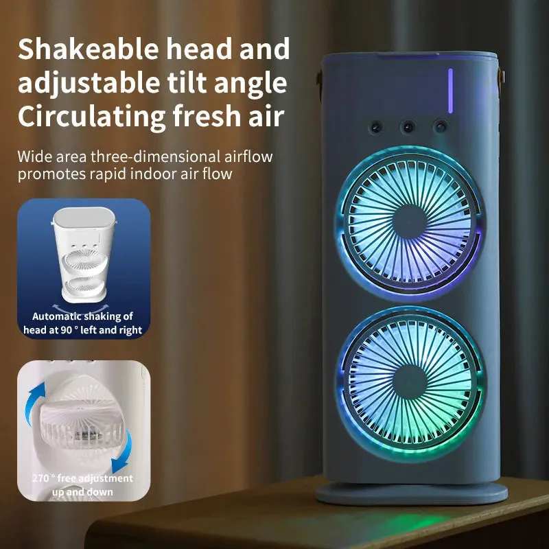 Double-ended Spray Fan Portable Humidifier Fan Air Conditioner Cooler Household Portable